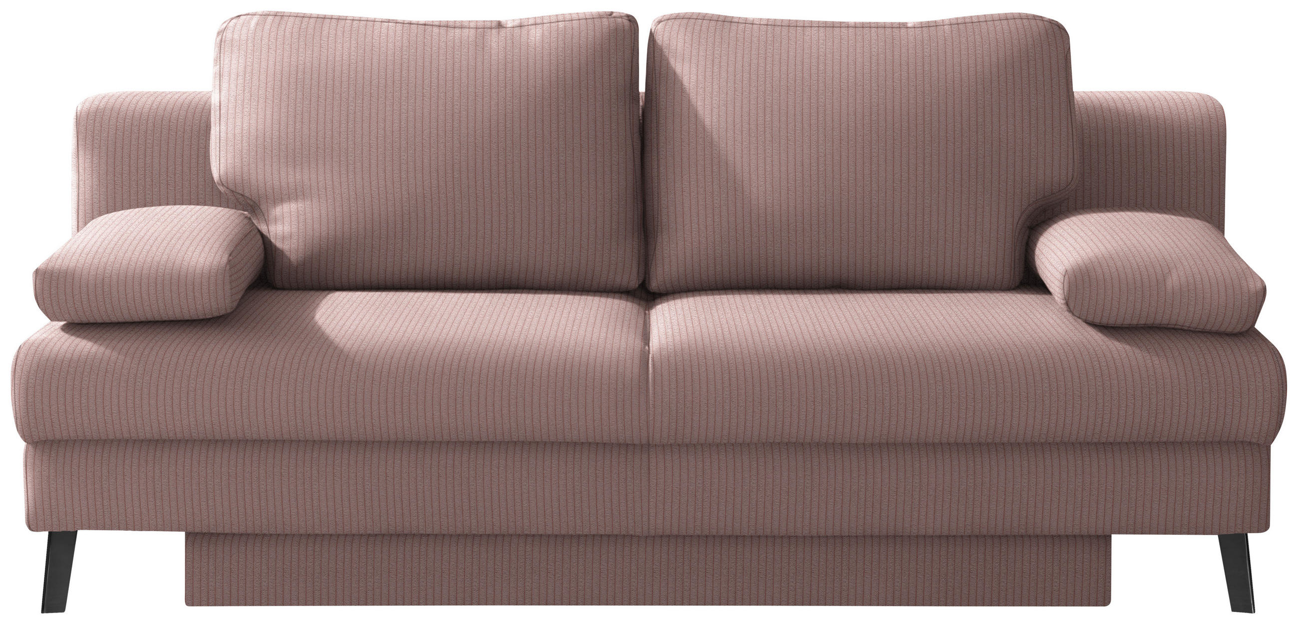 SCHLAFSOFA Cord Rosa  - Schwarz/Rosa, Modern, Textil/Metall (194/91/90cm) - Novel