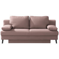 SCHLAFSOFA Cord Rosa  - Schwarz/Rosa, Modern, Textil/Metall (194/91/90cm) - Novel