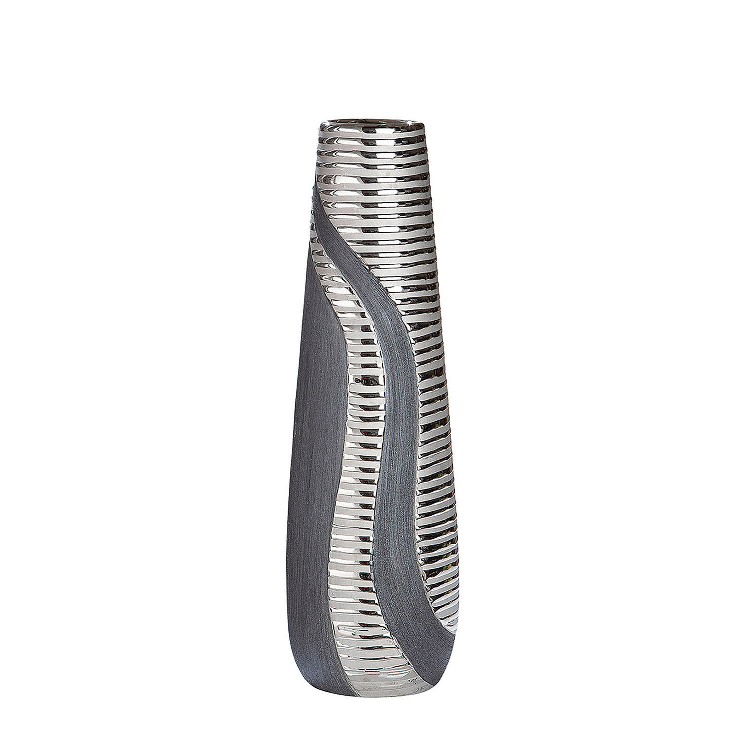 BODENVASE Sevilla  - Silberfarben/Grau, Basics, Keramik (14/49/14cm)