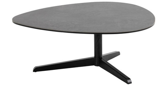 COUCHTISCH Glaskeramik 84/77/34 cm oval Schwarz  - Schwarz, Design, Glas/Metall (84/77/34cm) - Carryhome