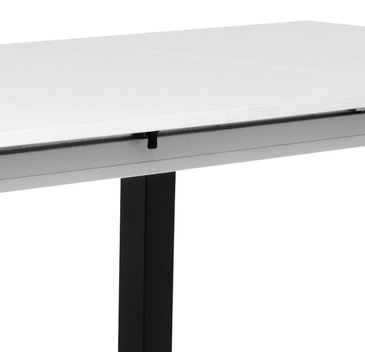 JEDILNA MIZA, črna, bela  - črna/bela, Moderno, kovina/leseni material (120/80/75cm) - MID.YOU