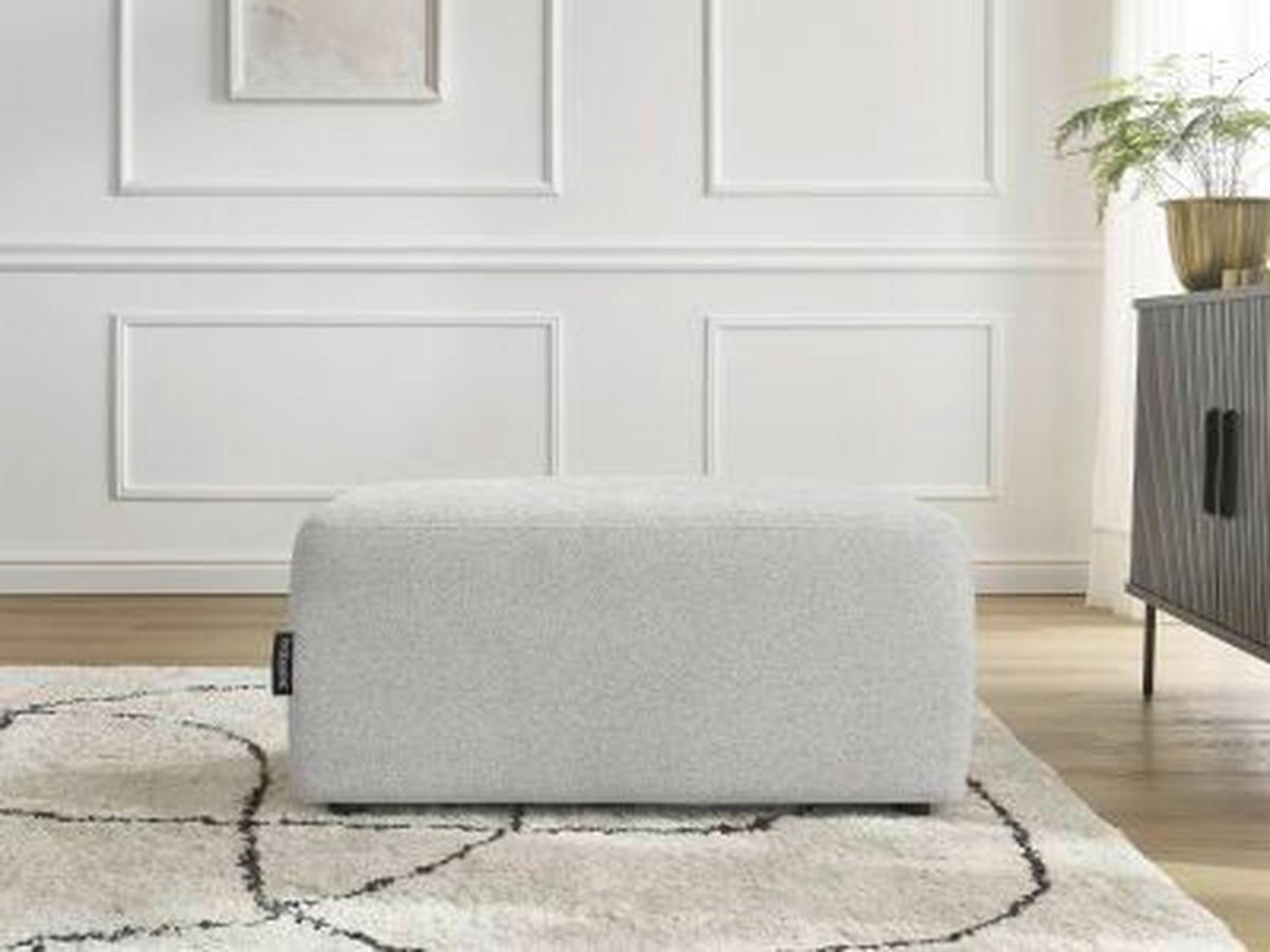 HOCKER ATILLA Flachgewebe Hellgrau  - Hellgrau/Schwarz, MODERN, Kunststoff/Textil (92/44/48cm)