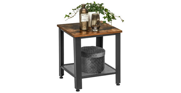 BEISTELLTISCH 40/40/45 cm Schwarz, Walnussfarben quadratisch - Walnussfarben/Schwarz, Trend, Holzwerkstoff/Metall (40/40/45cm) - Carryhome