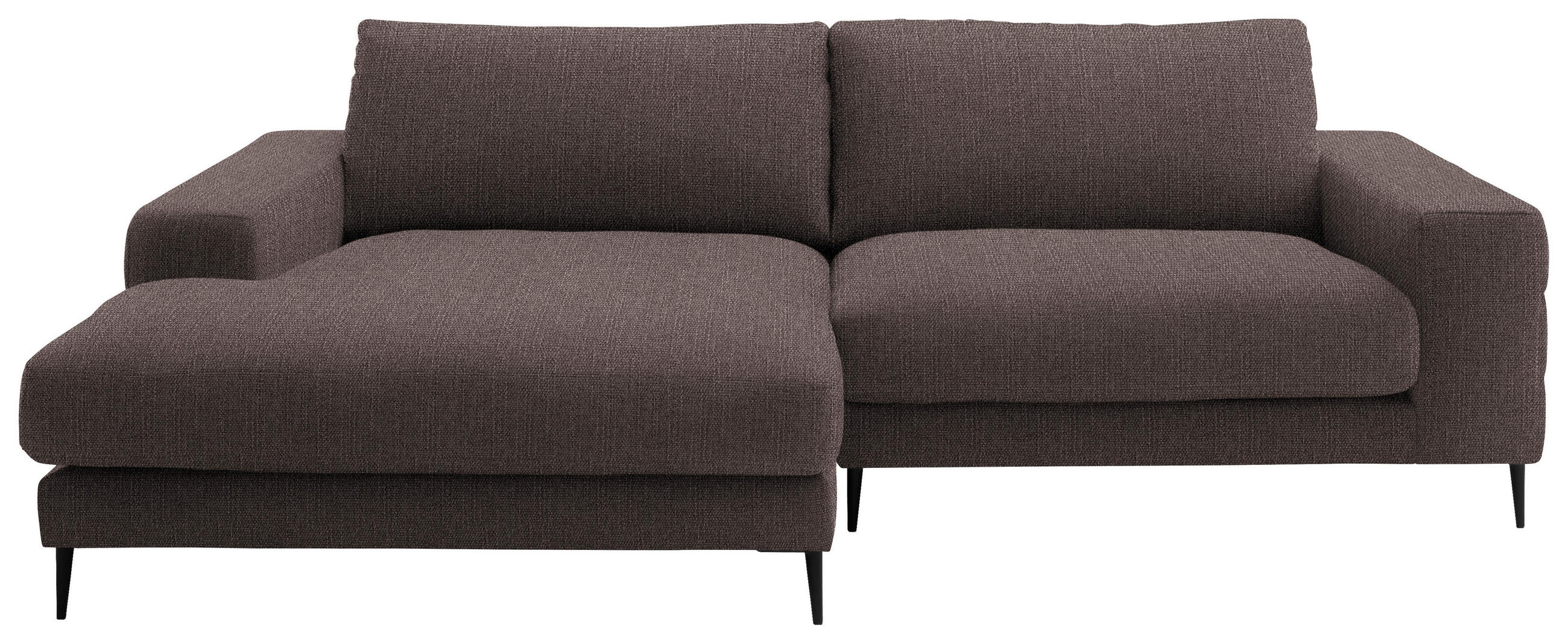 ECKSOFA in Flachgewebe Hellbraun  - Hellbraun/Schwarz, Design, Textil/Metall (177/253cm) - Dieter Knoll