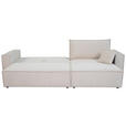 ECKSOFA inkl. Funktionen Creme Cord  - Creme/Schwarz, Design, Textil (267/141cm) - Xora