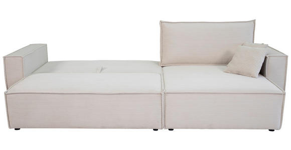 ECKSOFA inkl. Funktionen Creme Cord  - Creme/Schwarz, Design, Textil (267/141cm) - Xora