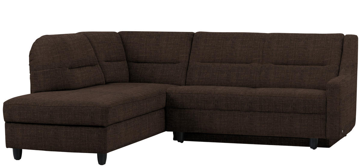 ECKSOFA in Chenille Dunkelbraun  208/226 cm  - Dunkelbraun/Schwarz, KONVENTIONELL, Textil (208/226cm) - Sedda