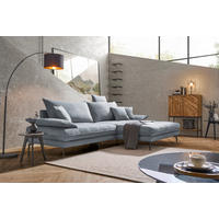 ECKSOFA PRATO Grau Mikrofaser  - Schwarz/Grau, MODERN, Textil/Metall (292/176cm) - MID.YOU