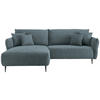 ECKSOFA Petrol Cord  - Petrol/Schwarz, Design, Textil/Metall (178/264-302cm) - Livetastic