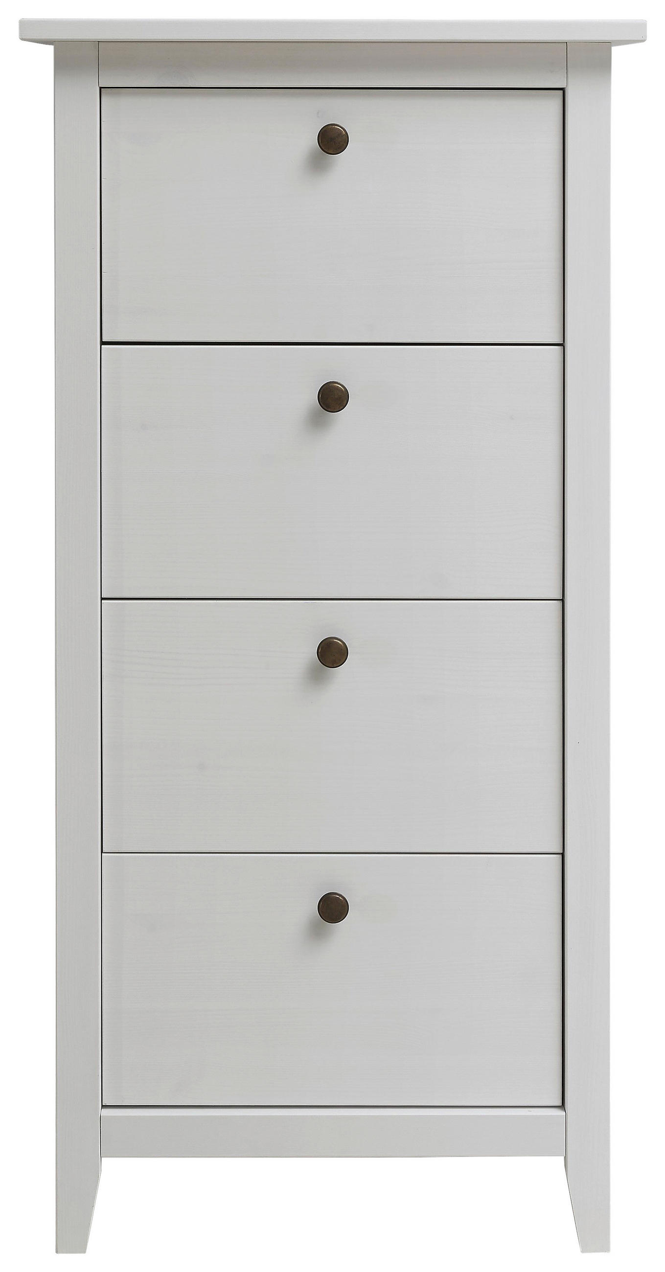 KOMMODE Weiß  58/115/40 cm  - Anthrazit/Weiß, Natur, Holz/Metall (58/115/40cm) - Linea Natura