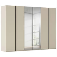 DREHTÜRENSCHRANK 301/235/61 cm,  in Champagner, 6-türig  - Champagner/Graphitfarben, Basics, Glas/Holzwerkstoff (301/235/61cm) - Novel