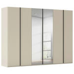 DREHTÜRENSCHRANK 301/223/61 cm,  in Champagner, 6-türig  - Champagner/Graphitfarben, Basics, Glas/Holzwerkstoff (301/223/61cm) - Novel