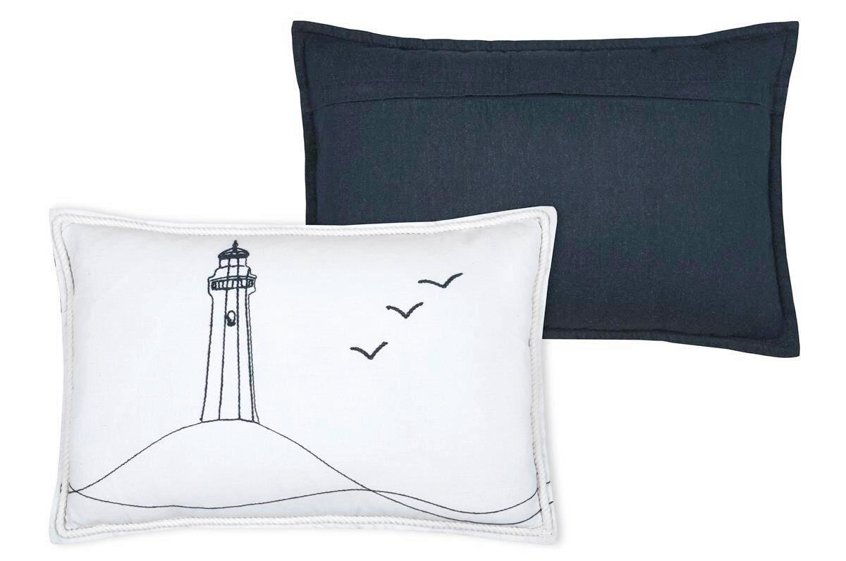 UKRASNI JASTUČIĆ    40/60/10 cm   Amiral  - bijela/tamno plava, Basics, tekstil (40/60/10cm)