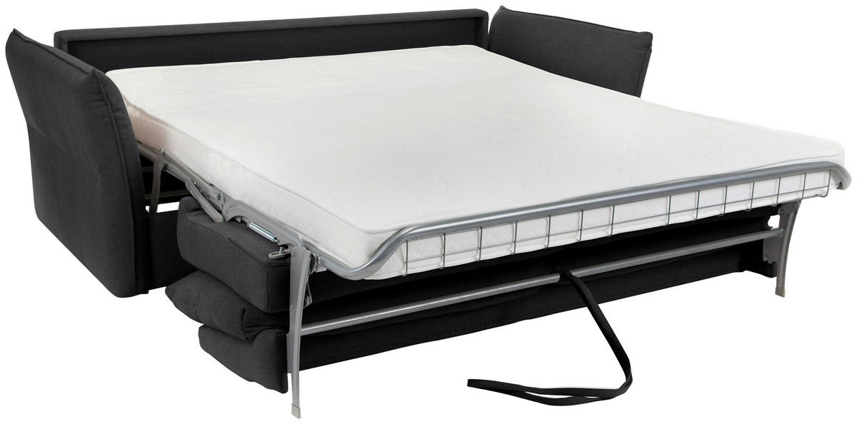 SCHLAFSOFA Webstoff Anthrazit  - Anthrazit/Schwarz, KONVENTIONELL, Kunststoff/Textil (220/89/104cm) - Carryhome