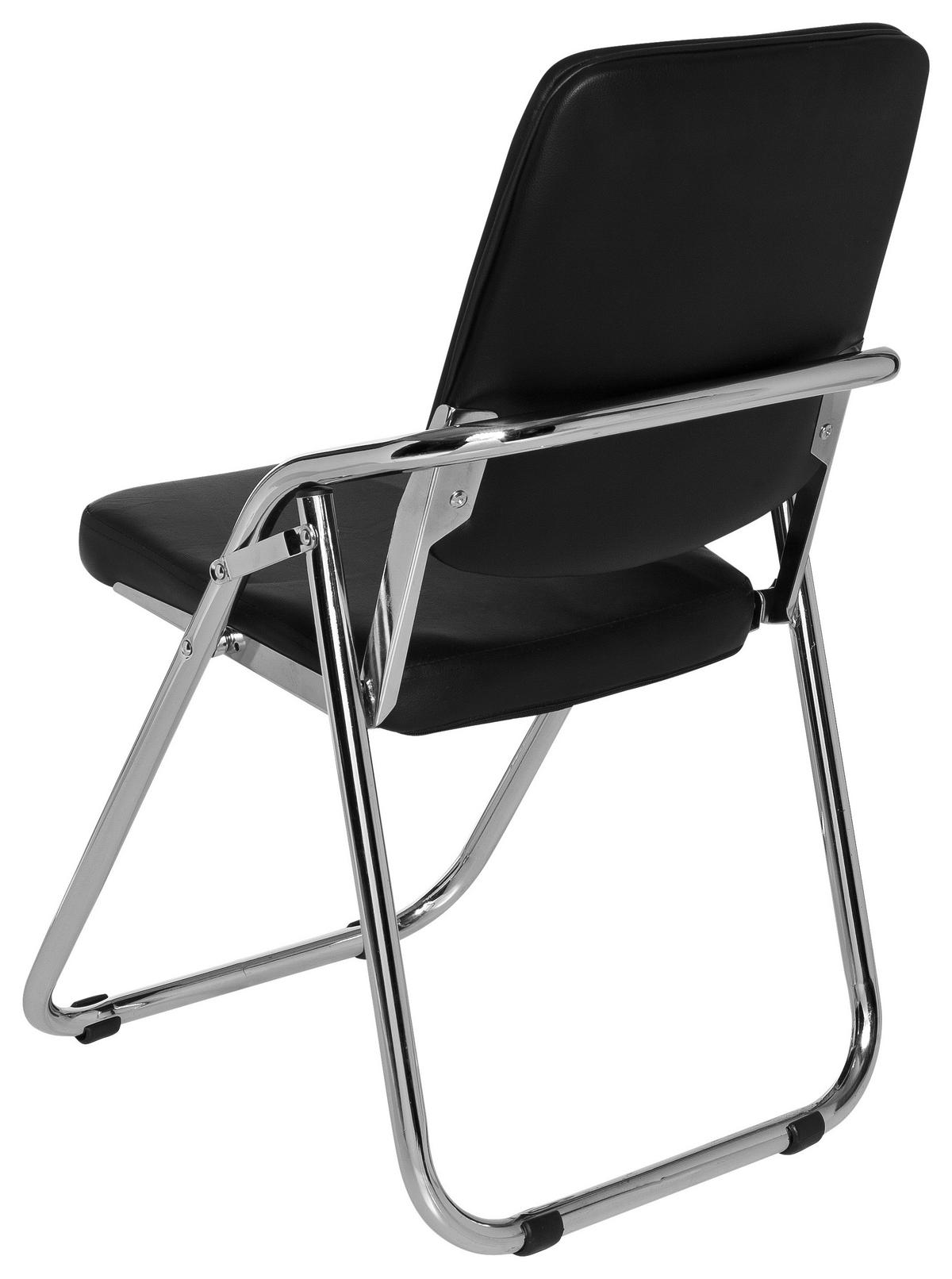 BESUCHERSTUHL  in Lederlook Schwarz, Chromfarben  - Chromfarben/Schwarz, MODERN, Textil/Metall (48/91/40cm) - MID.YOU