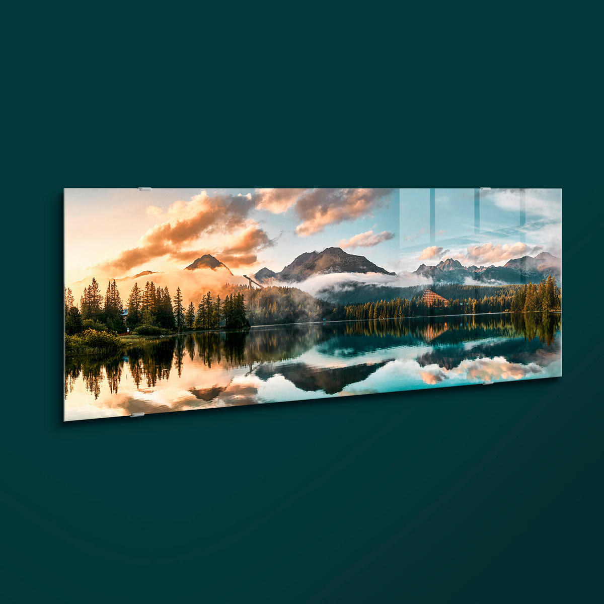 GLASBILD 125/50 cm  - Multicolor, Natur, Glas/Papier (125/50cm) - Monee