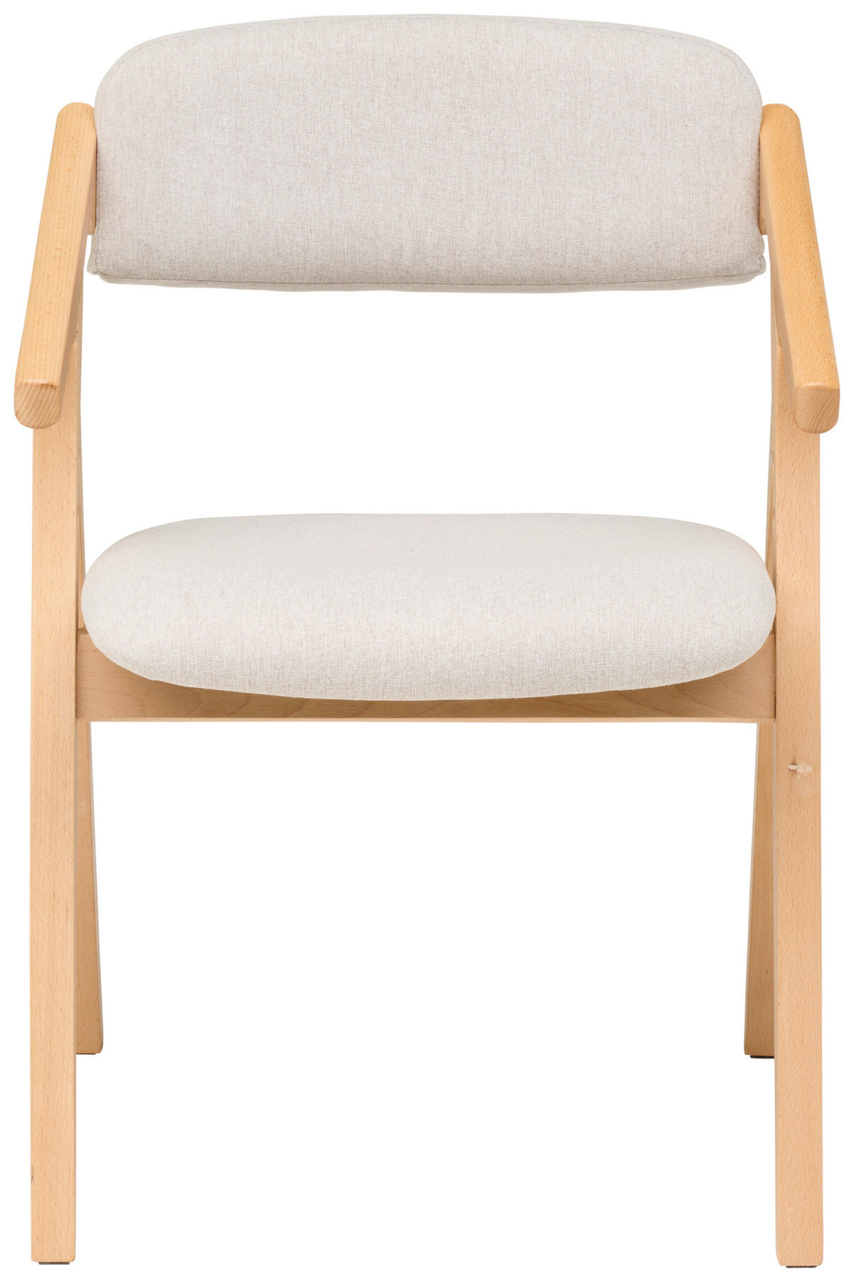 ARMLEHNSTUHL , inklusive Armlehnen , Webstoff  - Creme/Naturfarben, MODERN, Holz/Textil (53/78/47cm) - MID.YOU