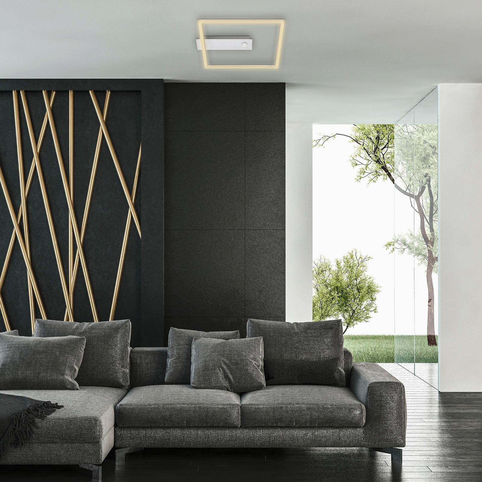 LED-DECKENLEUCHTE 32/30/5 cm   - Alufarben, Design, Kunststoff/Metall (32/30/5cm) - Briloner