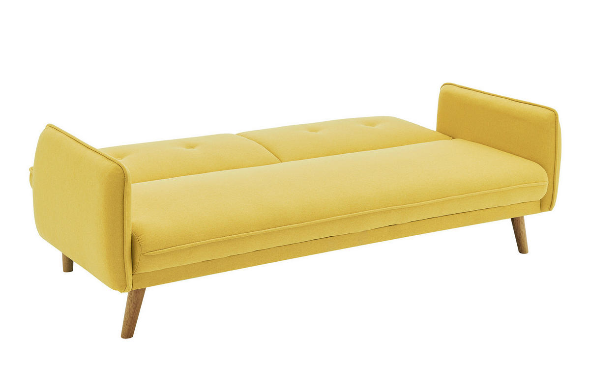 3-SITZER-SOFA Struktur Gelb  - Gelb/Naturfarben, MODERN, Holz/Textil (188/80/85cm) - Livetastic