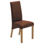 STUHL  in Lederlook Textil  - Kastanienfarben/Buchefarben, KONVENTIONELL, Holz/Textil (47/102/57cm) - Carryhome