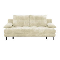 SCHLAFSOFA Chenille Creme  - Creme/Schwarz, Konventionell, Textil/Metall (203/94/96cm) - MID.YOU