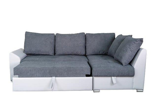 SJEDEĆA GARNITURA drvo, metal, tekstil  siva, bijela   - bijela/siva, Design, drvni materijal/drvo (240/150cm) - Xora
