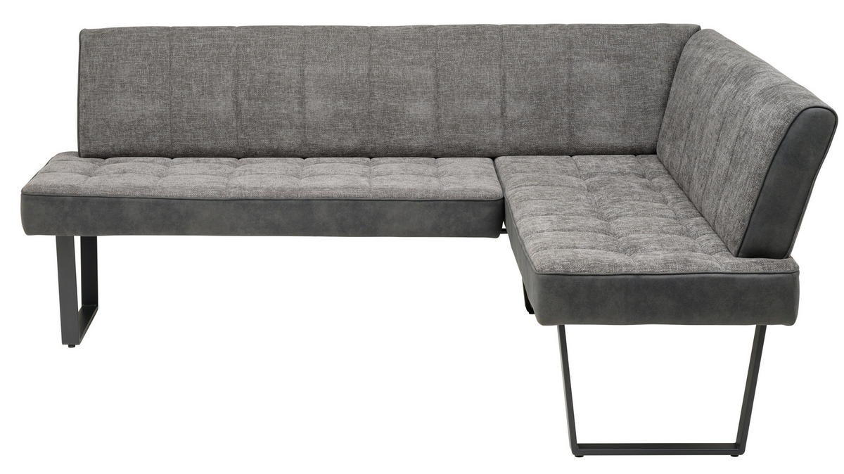 ECKBANK 200/160 cm  in Grau, Schwarz  - Schwarz/Grau, KONVENTIONELL, Textil/Metall (200/160cm) - MID.YOU