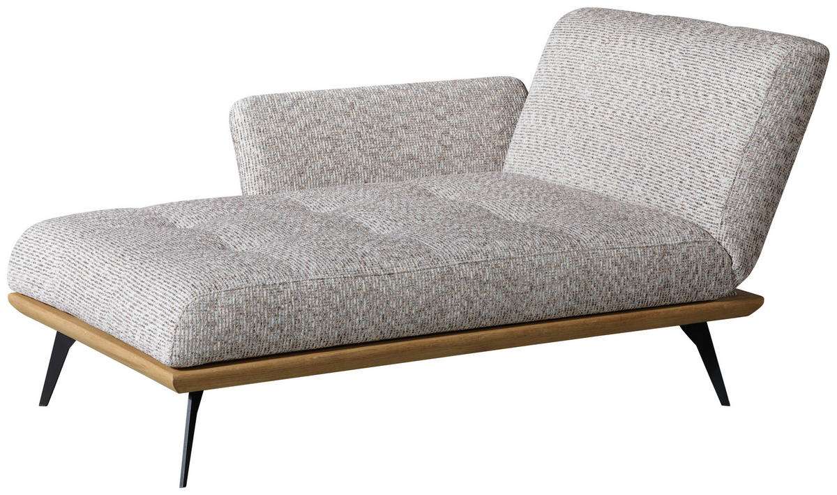 RÉCAMIERE  in Flachgewebe Beigebraun  - Beigebraun/Schwarz, Design, Holz/Textil (180/85/106cm) - Dieter Knoll