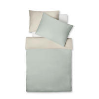 KÉTOLDALAS ÁGYNEMŰHUZAT 140/200 cm  - homokszínű/zöld, Basics, textil (140/200cm) - Fleuresse