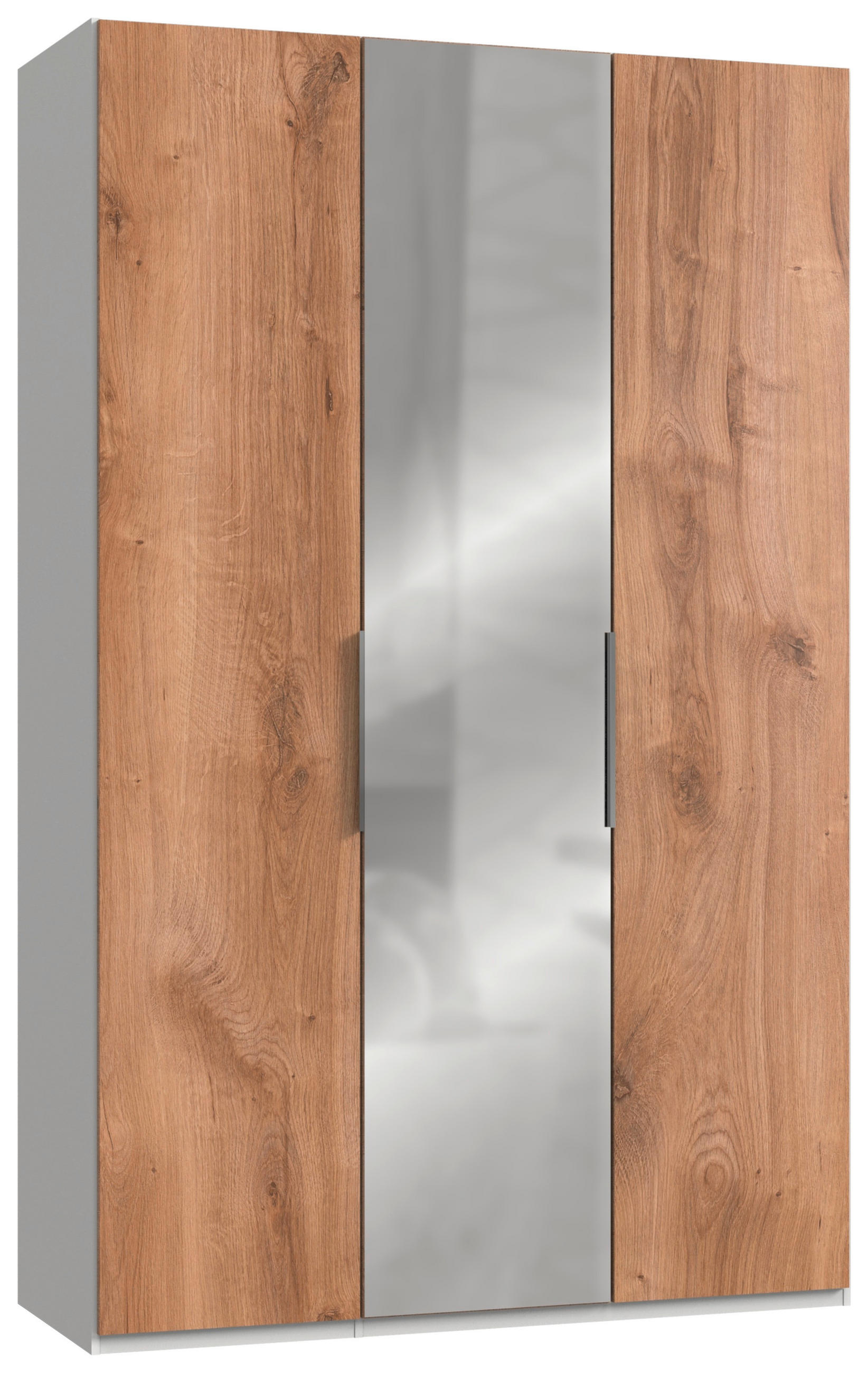 Mid.you Drehtürenschrank Wimex Level 36A Weiß, Eiche, Alu 150x236x58 cm