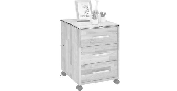 ROLLCONTAINER 40/56,7/42 cm  - Wildeiche/Alufarben, Natur, Holz/Kunststoff (40/56,7/42cm) - Linea Natura