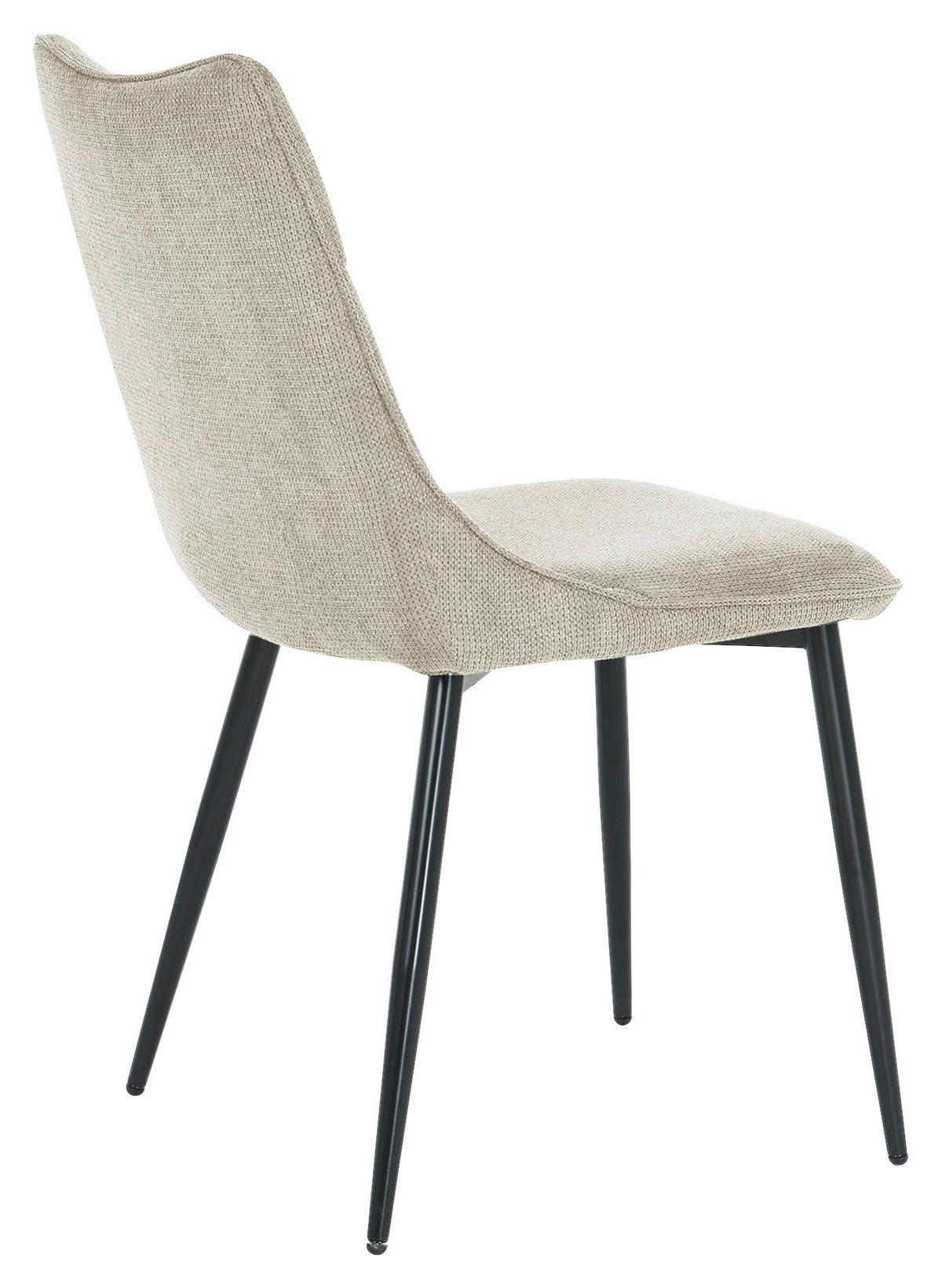STUHL-SET 2 Stück  in Stahl Webstoff Metall, Textil  - Taupe/Schwarz, Design, Textil/Metall (59/88/47cm) - MID.YOU