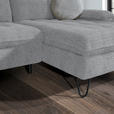 ECKSOFA in Chenille Grau  - Schwarz/Grau, LIFESTYLE, Textil/Metall (310/180cm) - Valnatura