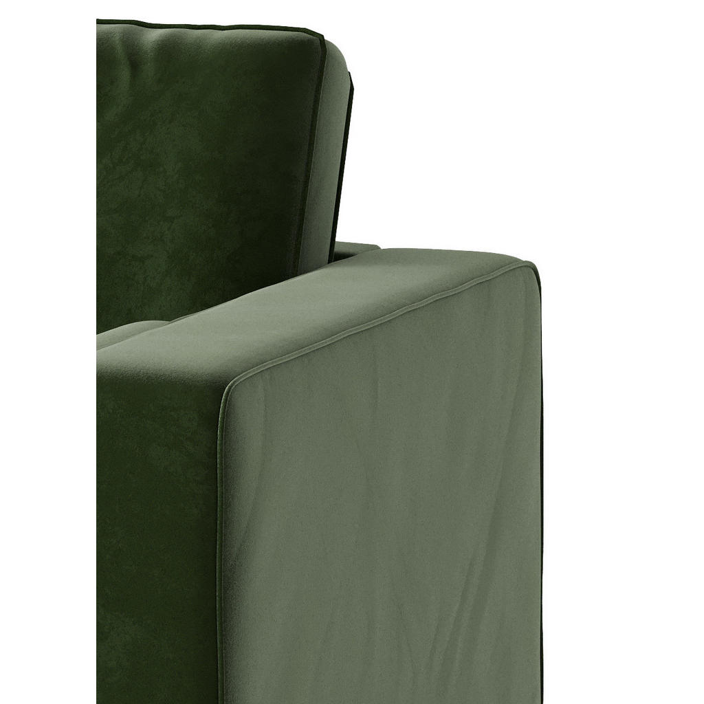 Thumbnail - Livetastic Ecksofa Scott, Olivgrün, Textil, 4-Sitzer, Füllung: Daunen, Silikon,Silikon, Ottomane links, L-Form, 259x205 ...