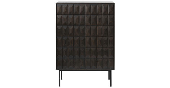 HIGHBOARD Dunkelbraun 90/129/45 cm - Dunkelbraun/Schwarz, Trend, Holzwerkstoff/Metall (90/129/45cm) - Novel
