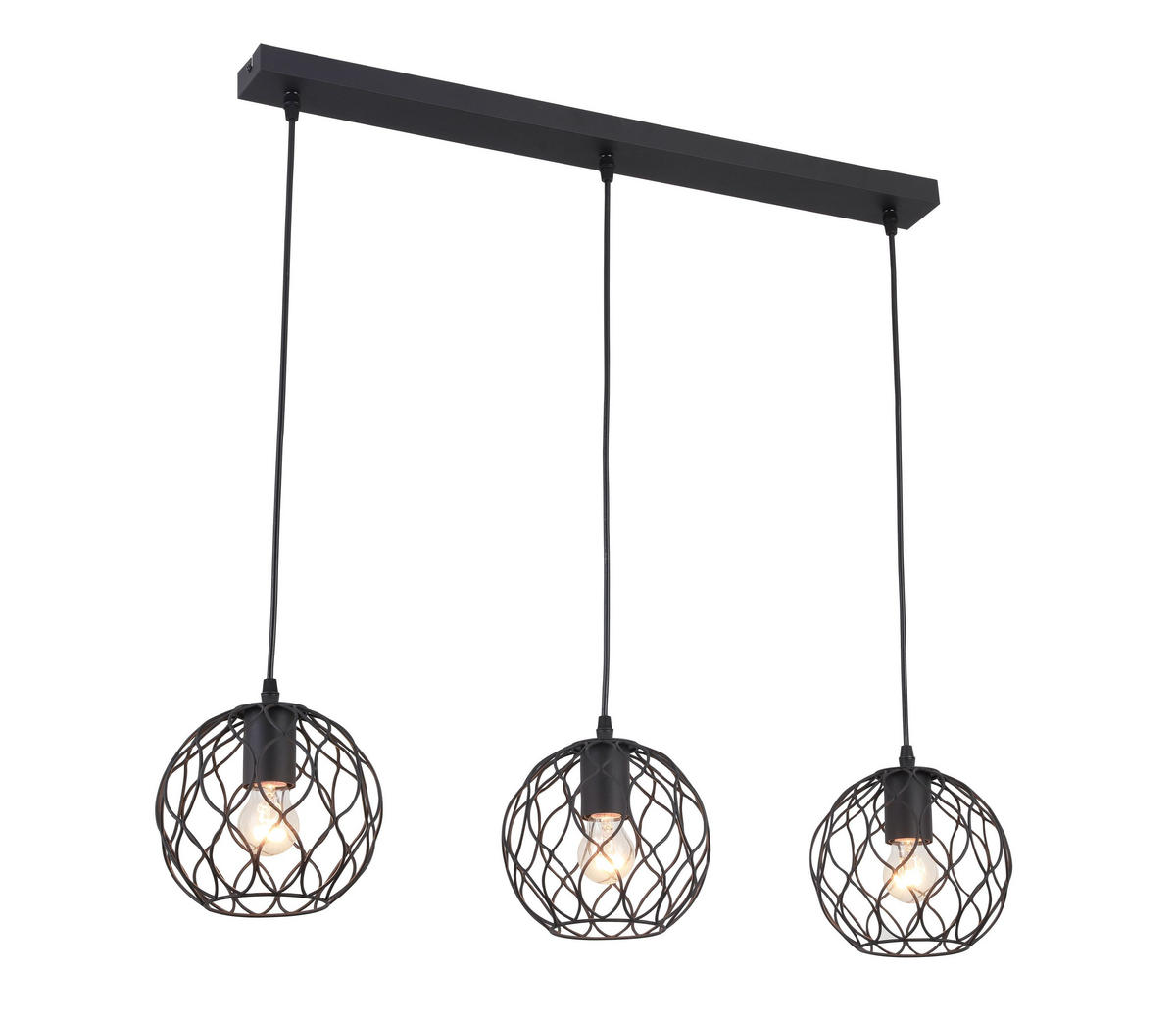 HÄNGELEUCHTE 80/18/120 cm  - Schwarz, Trend, Metall (80/18/120cm) - Marama