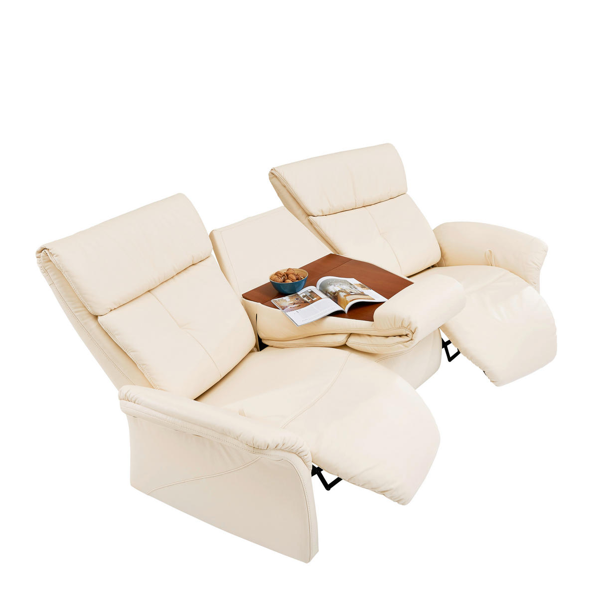 HEIMKINO-SOFA Echtleder Beige  - Beige/Schwarz, KONVENTIONELL, Leder/Metall (208/105/103cm) - Himolla Komfortklass