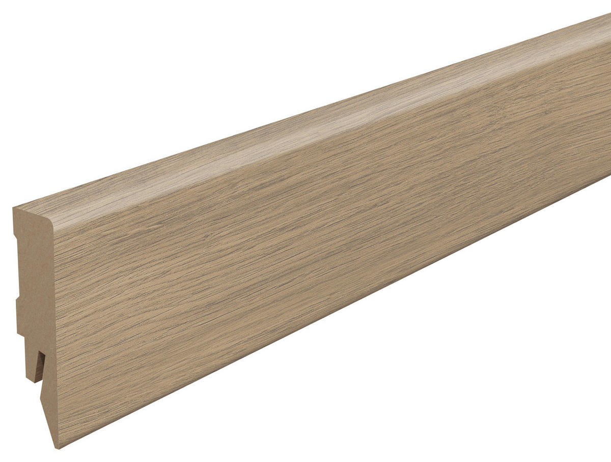 SOCKELLEISTE Eiche hellgrau - Hellgrau, KONVENTIONELL, Holzwerkstoff (240/1.4/5.8cm) - Egger Holzwerkstoffe