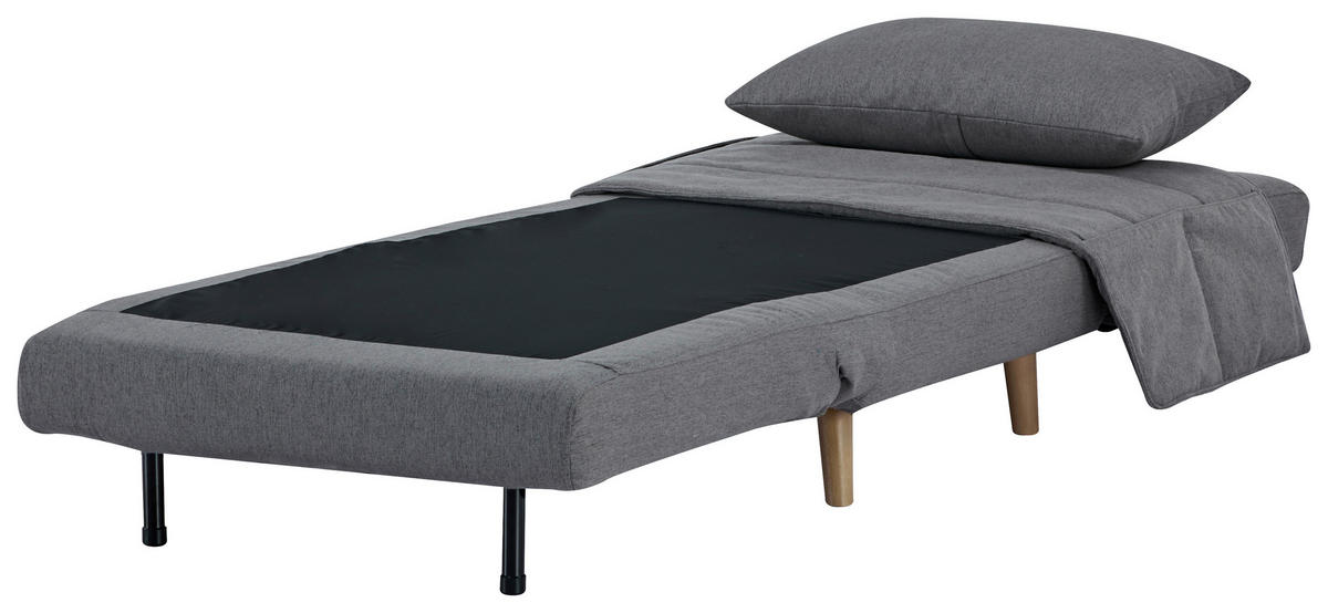 SCHLAFSESSEL Mikrofaser Dunkelgrau    - Dunkelgrau/Naturfarben, MODERN, Holz/Textil (77/81/90cm) - MID.YOU