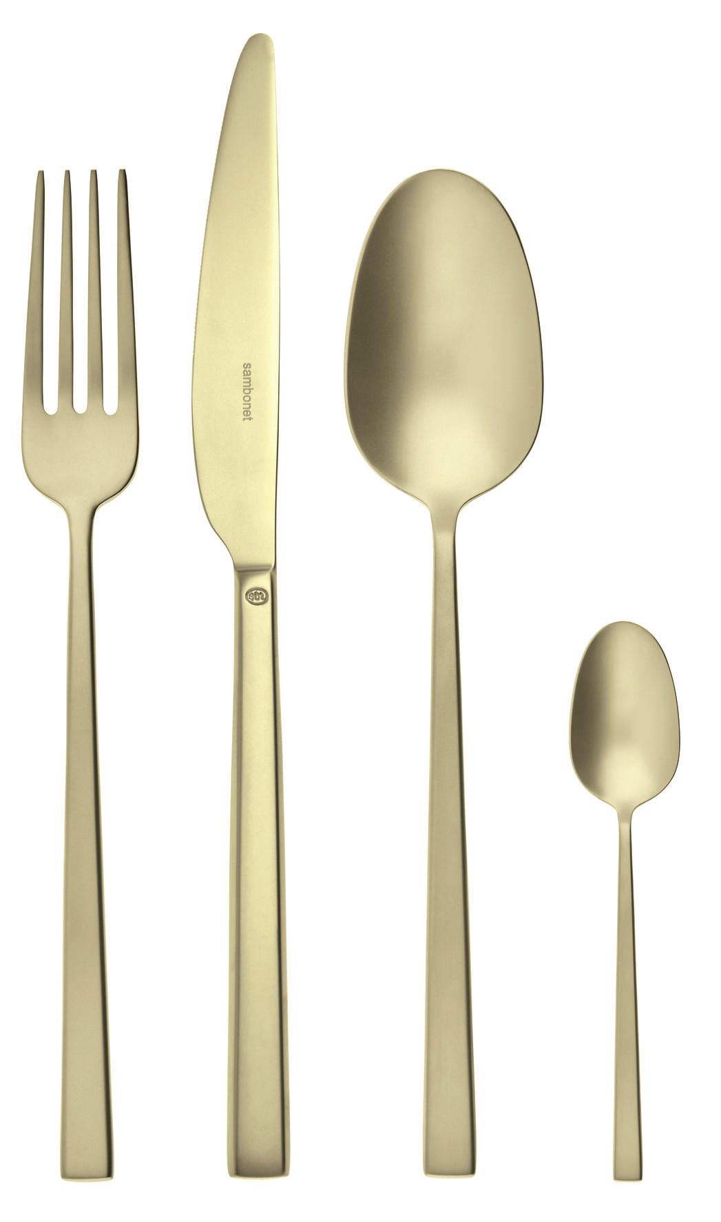 SET PRIBORA ZA JELO  24-dijelni     Rock Antique  - boje šampanjca, Basics, metal (30/10/20cm) - Sambonet