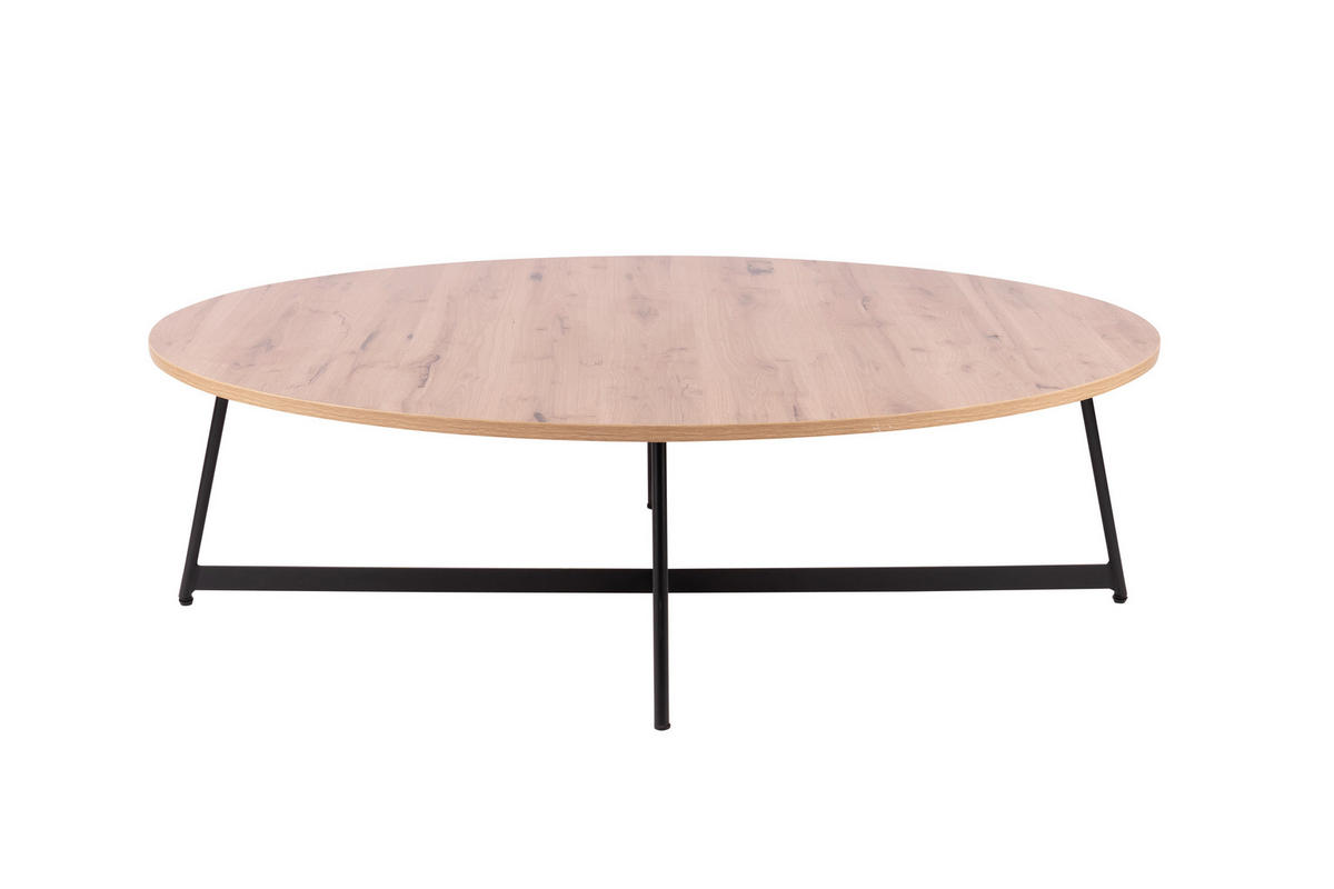 COUCHTISCH - Beigebraun/Schwarz, Natur, Holzwerkstoff/Metall (80/55/37cm)