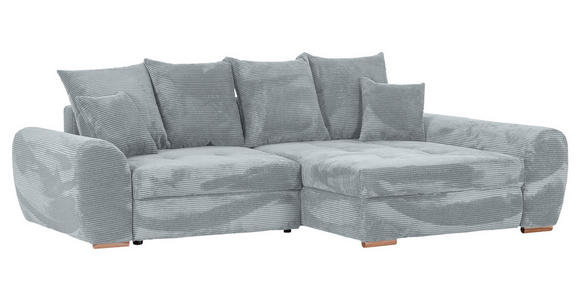 ECKSOFA in Cord Hellgrau - Eichefarben/Hellgrau, KONVENTIONELL, Holz/Textil (276/177cm) - Carryhome