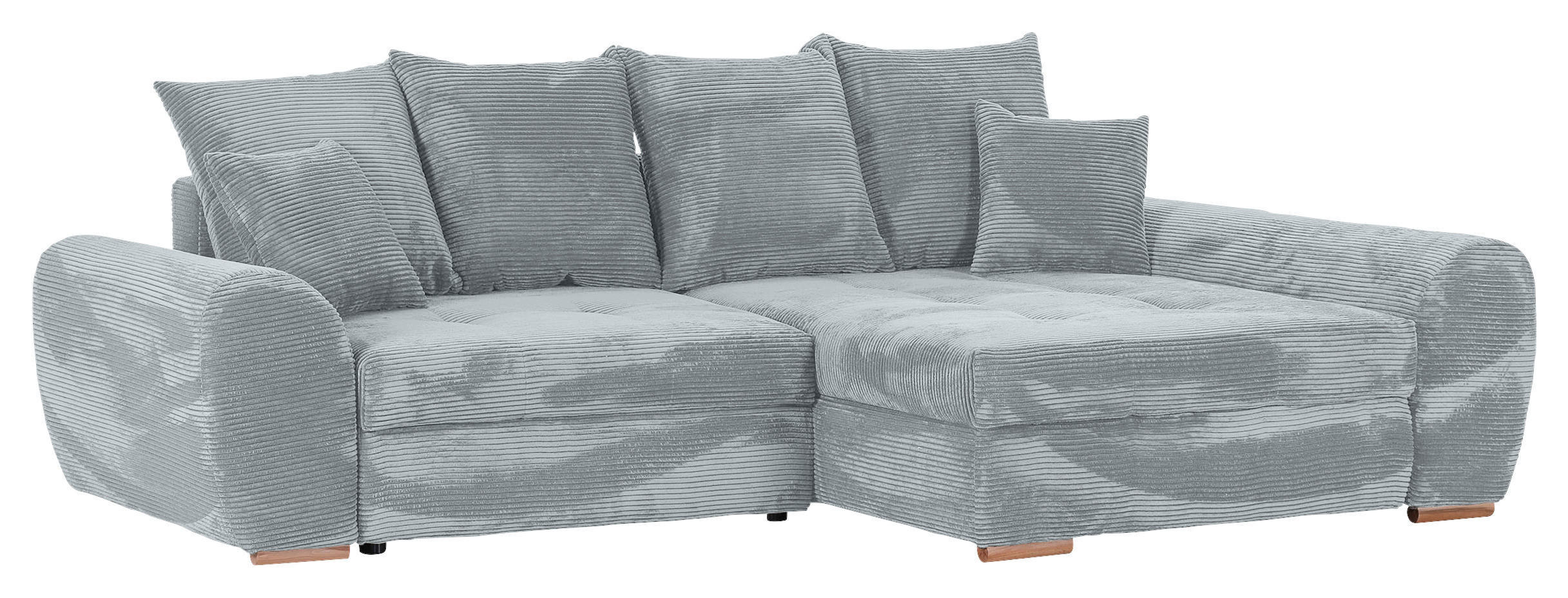 ECKSOFA in Cord Hellgrau  - Eichefarben/Hellgrau, Konventionell, Holz/Textil (276/177cm) - Carryhome