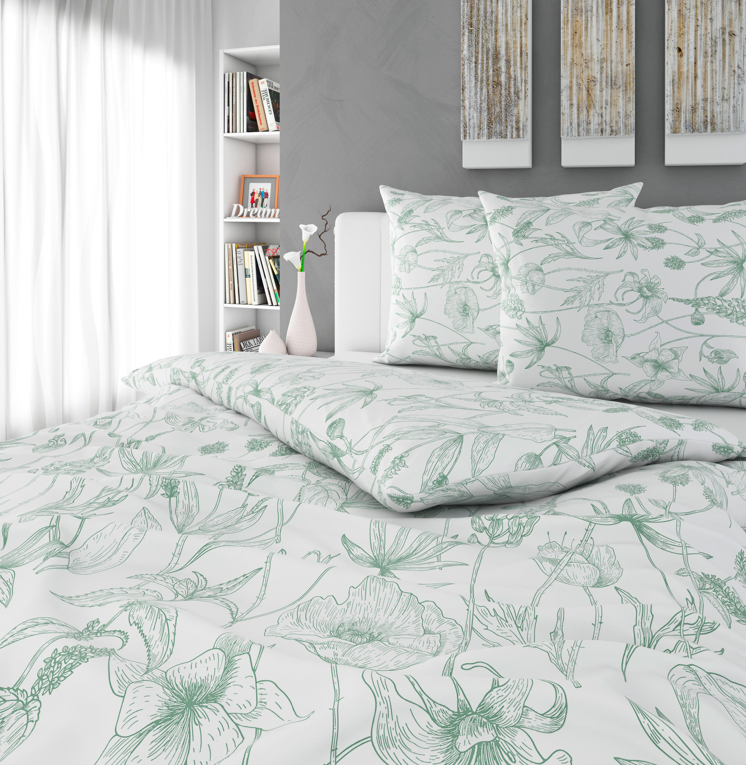 POSTELJNINA SELINA 200/200 cm renforcé zelena  - zelena, Konvencionalno, tekstil (200/200cm) - Esposa