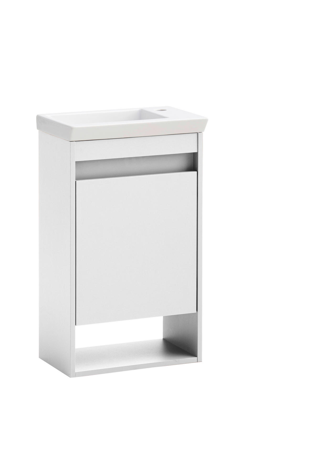 GÄSTEBAD 45,5 cm  - Weiß Hochglanz/Weiß, KONVENTIONELL, Keramik/Holzwerkstoff (45,5cm)