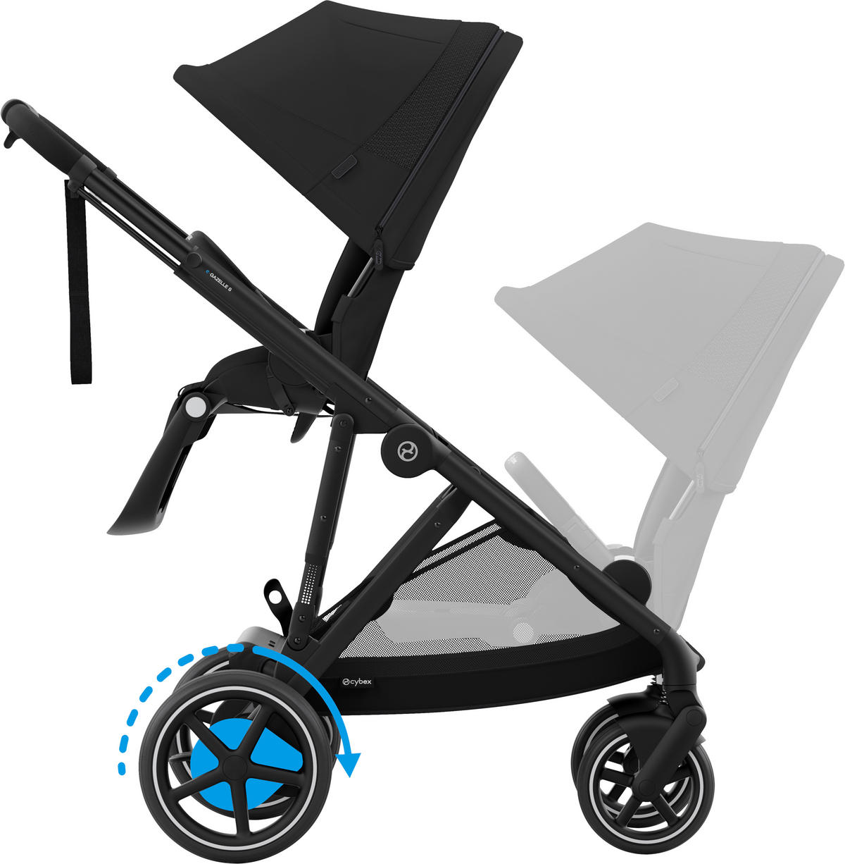 KINDERWAGEN e-Gazelle S  - Schwarz, Design, Kunststoff/Textil (94.5/66/100cm) - Cybex