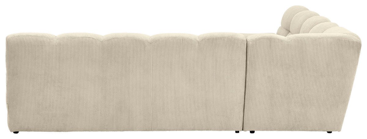 ECKSOFA Beige Cord Rücken echt  - Beige/Schwarz, KONVENTIONELL, Kunststoff/Textil (195/265cm) - Tom Tailor