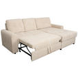 ECKSOFA in Chenille Creme  - Creme/Schwarz, KONVENTIONELL, Kunststoff/Textil (232/153cm) - Carryhome