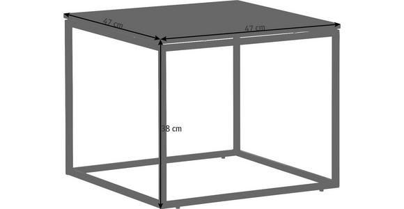 COUCHTISCH in Metall, Glas 47/47/38 cm  - Anthrazit, Design, Glas/Metall (47/47/38cm) - Novel