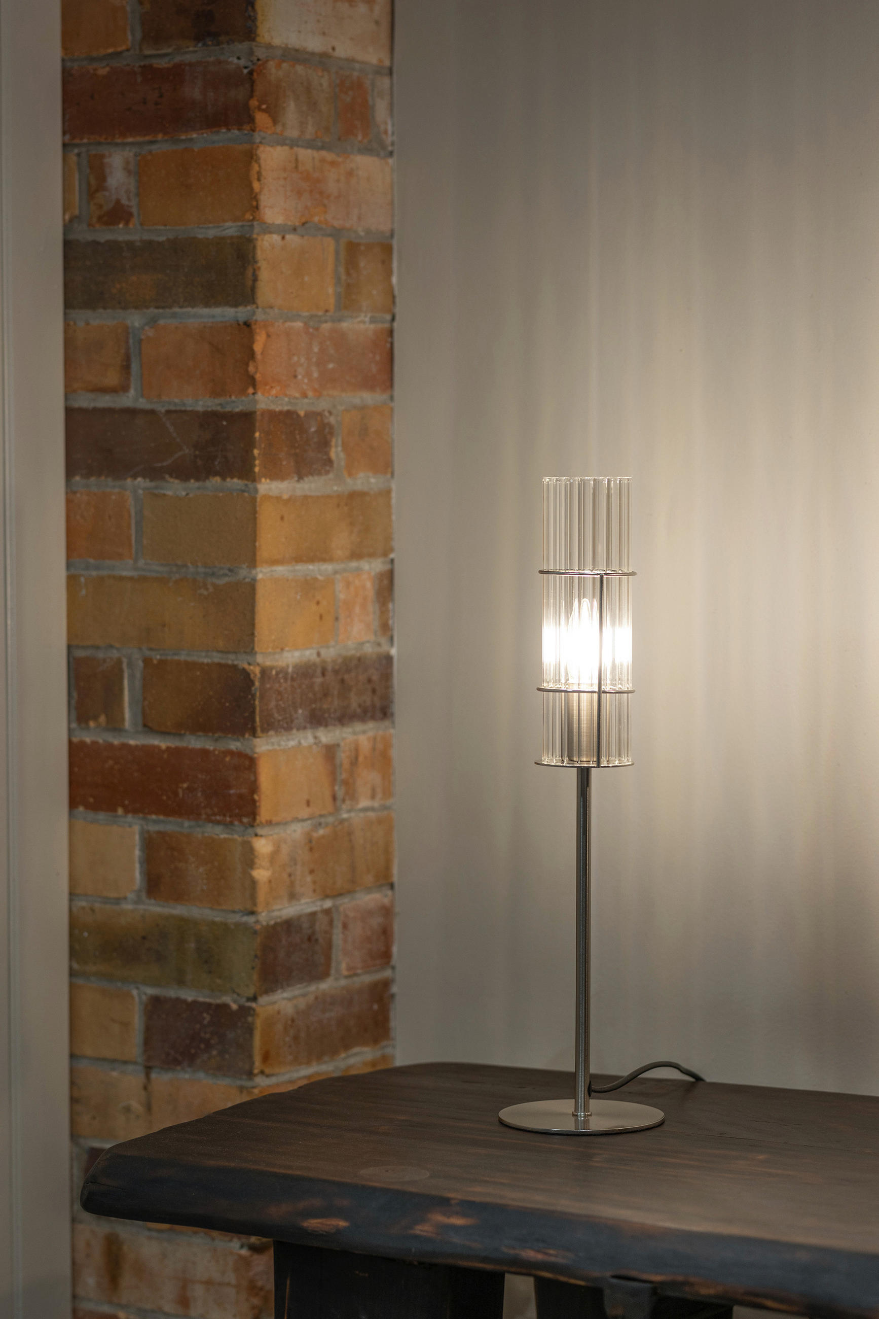 TISCHLEUCHTE TUBO 13/50 cm   - Transparent/Silberfarben, Basics, Glas/Metall (13/50cm) - Markslöjd